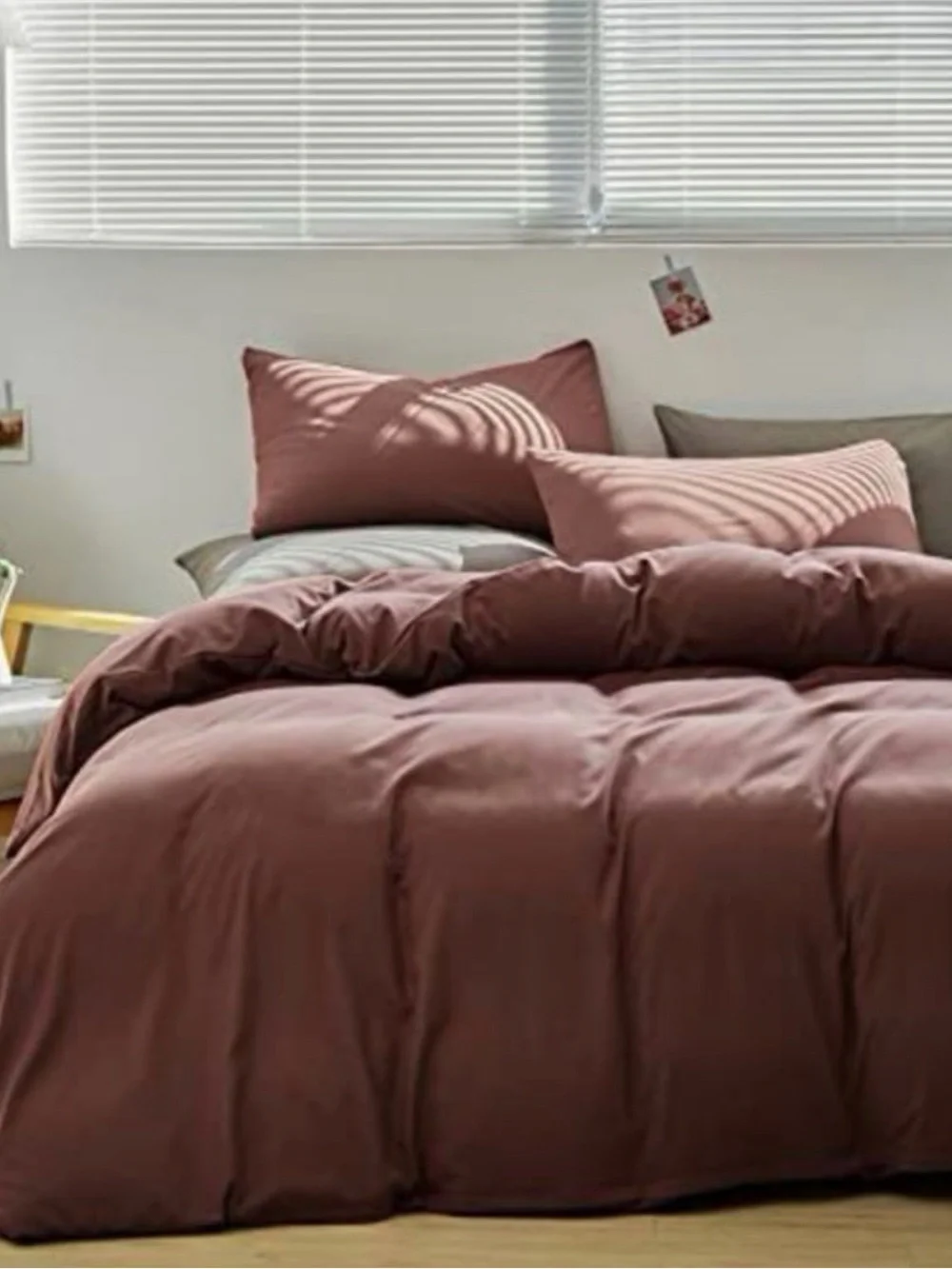 CLOTHKNOW Brick Red King Comforter Set 3Pcs Brownish Bedding Comforter Sets Rust